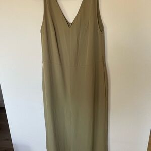 Everlane Sleeveless Olive Maxi pantsuit